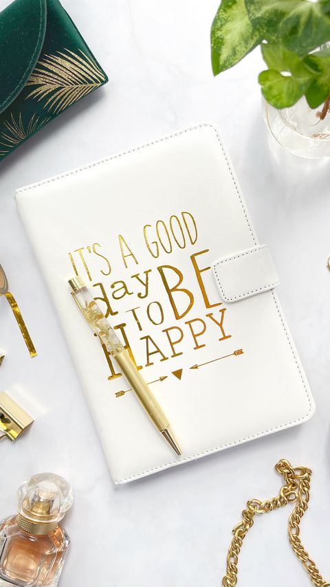 Download wallpaper 2160x3840 happy, phrase, message, notepad, aesthetics samsung galaxy s4, s5, note, sony xperia z, z1, z2, z3, htc one, lenovo vibe hd background