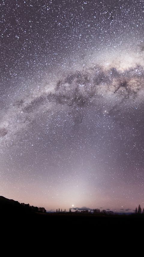 Download wallpaper 2160x3840 hill, milky way, stars, sky, purple, dark samsung galaxy s4, s5, note, sony xperia z, z1, z2, z3, htc one, lenovo vibe hd background