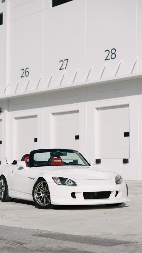 Download wallpaper 2160x3840 honda s2000, honda, car, white, parking samsung galaxy s4, s5, note, sony xperia z, z1, z2, z3, htc one, lenovo vibe hd background