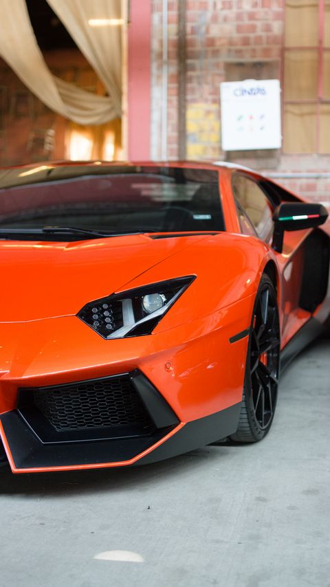 Download wallpaper 2160x3840 lamborghini, car, sports car, orange samsung galaxy s4, s5, note, sony xperia z, z1, z2, z3, htc one, lenovo vibe hd background