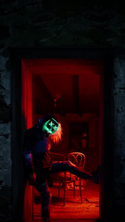 Download wallpaper 2160x3840 man, mask, neon, anonymous, arch, light, dark samsung galaxy s4, s5, note, sony xperia z, z1, z2, z3, htc one, lenovo vibe hd background