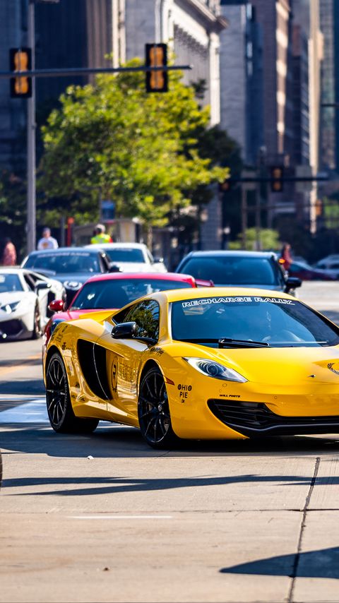 Download wallpaper 2160x3840 mclaren, car, sports car, yellow, road samsung galaxy s4, s5, note, sony xperia z, z1, z2, z3, htc one, lenovo vibe hd background