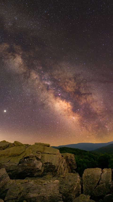 Download wallpaper 2160x3840 milky way, stars, sky, night, landscape, nature samsung galaxy s4, s5, note, sony xperia z, z1, z2, z3, htc one, lenovo vibe hd background