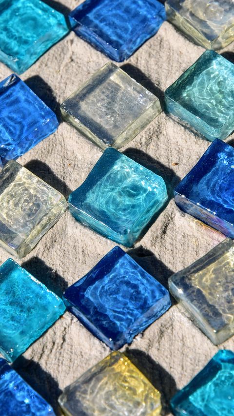 Download wallpaper 2160x3840 mosaic, glass, sand, texture, blue samsung galaxy s4, s5, note, sony xperia z, z1, z2, z3, htc one, lenovo vibe hd background