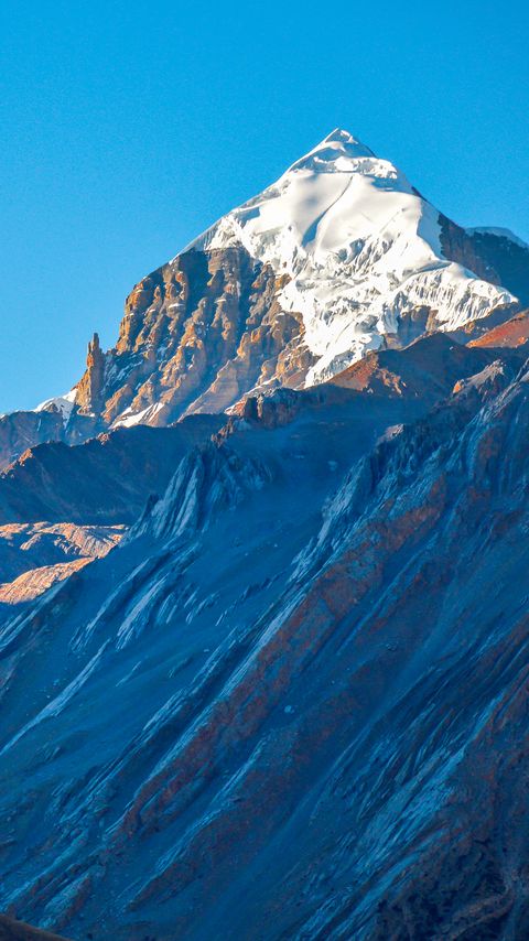 Download wallpaper 2160x3840 mountain, peak, snow, landscape, nature samsung galaxy s4, s5, note, sony xperia z, z1, z2, z3, htc one, lenovo vibe hd background