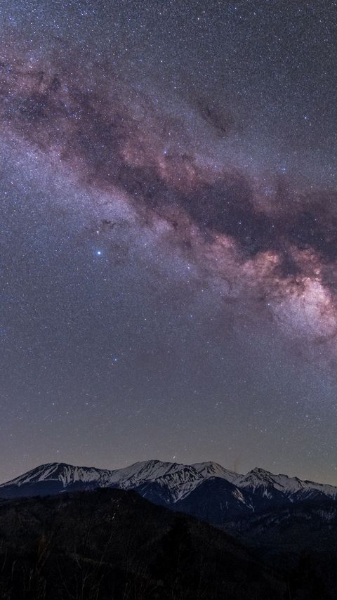 Download wallpaper 2160x3840 mountains, night, stars, milky way samsung galaxy s4, s5, note, sony xperia z, z1, z2, z3, htc one, lenovo vibe hd background