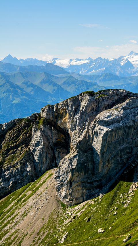 Download wallpaper 2160x3840 mountains, relief, nature, landscape, aerial view samsung galaxy s4, s5, note, sony xperia z, z1, z2, z3, htc one, lenovo vibe hd background