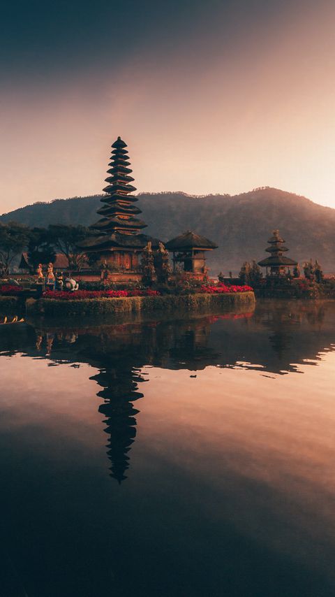 Download wallpaper 2160x3840 pagoda, temple, architecture, lake, reflection, twilight samsung galaxy s4, s5, note, sony xperia z, z1, z2, z3, htc one, lenovo vibe hd background