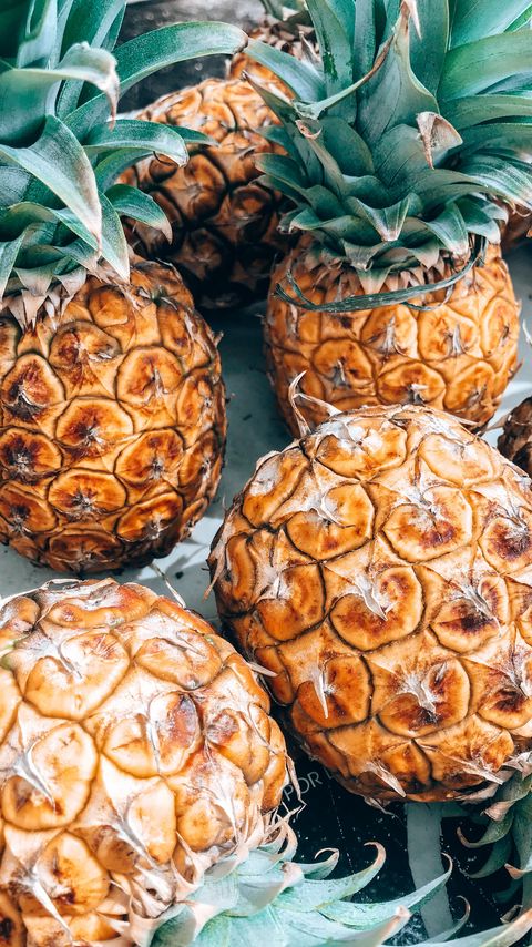 Download wallpaper 2160x3840 pineapples, fruit, fresh, ripe samsung galaxy s4, s5, note, sony xperia z, z1, z2, z3, htc one, lenovo vibe hd background