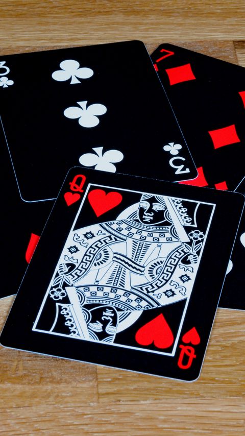 Download wallpaper 2160x3840 playing cards, cards, queen, black samsung galaxy s4, s5, note, sony xperia z, z1, z2, z3, htc one, lenovo vibe hd background