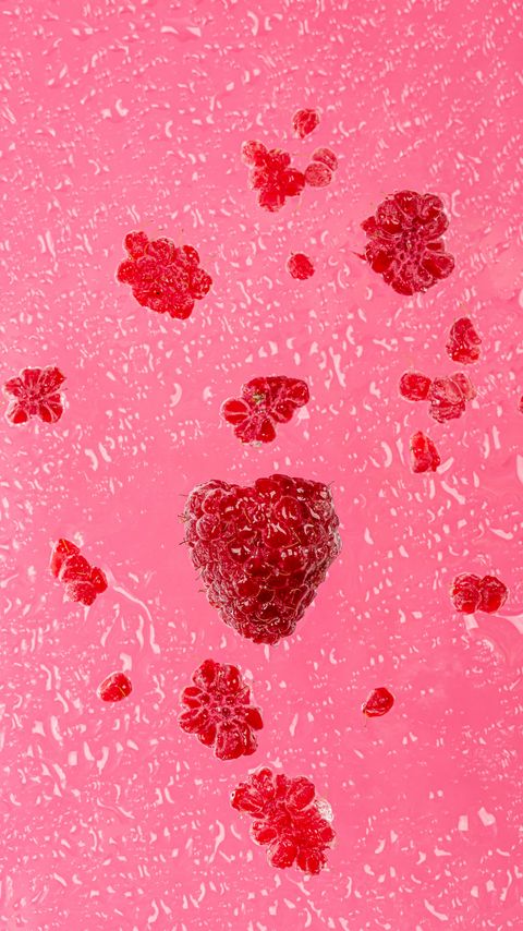 Download wallpaper 2160x3840 raspberries, berries, drops, pink, macro samsung galaxy s4, s5, note, sony xperia z, z1, z2, z3, htc one, lenovo vibe hd background