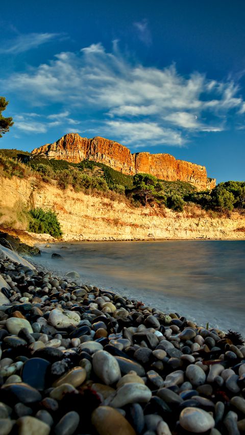 Download wallpaper 2160x3840 rocks, coast, sea, nature, landscape samsung galaxy s4, s5, note, sony xperia z, z1, z2, z3, htc one, lenovo vibe hd background