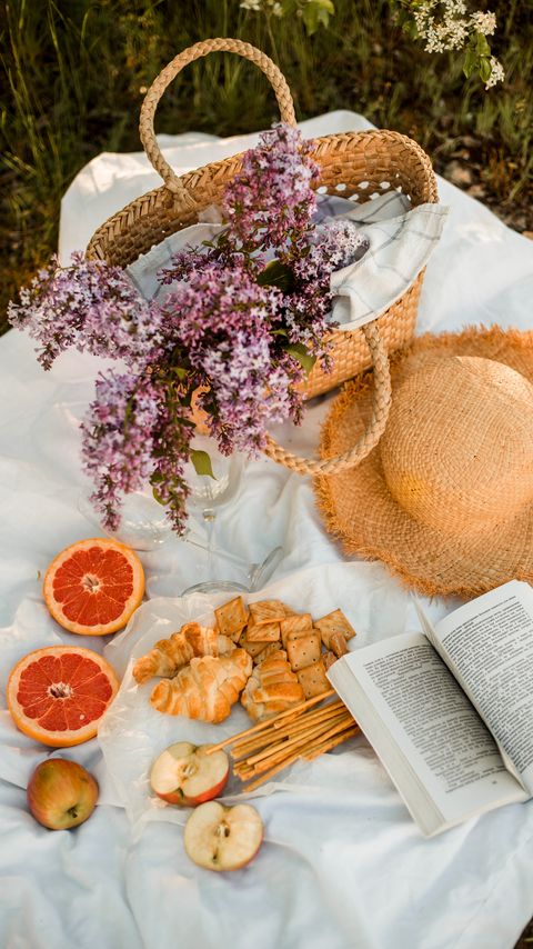 Download wallpaper 2160x3840 snacks, fruit, book, bouquet, hat, picnic samsung galaxy s4, s5, note, sony xperia z, z1, z2, z3, htc one, lenovo vibe hd background