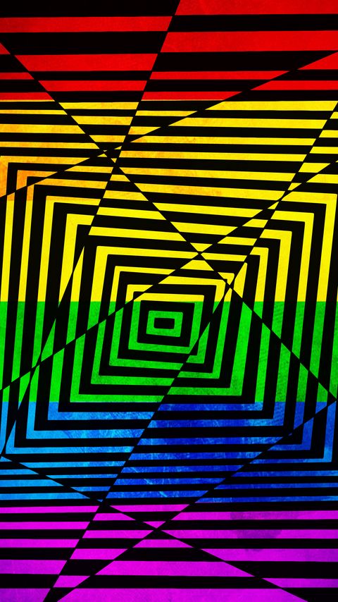 Download wallpaper 2160x3840 squares, stripes, shapes, illusion, broken, colorful, abstraction samsung galaxy s4, s5, note, sony xperia z, z1, z2, z3, htc one, lenovo vibe hd background