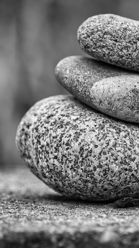 Download wallpaper 2160x3840 stones, pebbles, rough, black and white samsung galaxy s4, s5, note, sony xperia z, z1, z2, z3, htc one, lenovo vibe hd background