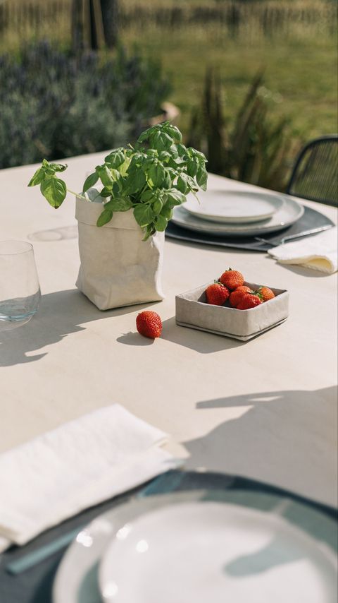 Download wallpaper 2160x3840 strawberries, berries, basil, table, setting, aesthetics samsung galaxy s4, s5, note, sony xperia z, z1, z2, z3, htc one, lenovo vibe hd background