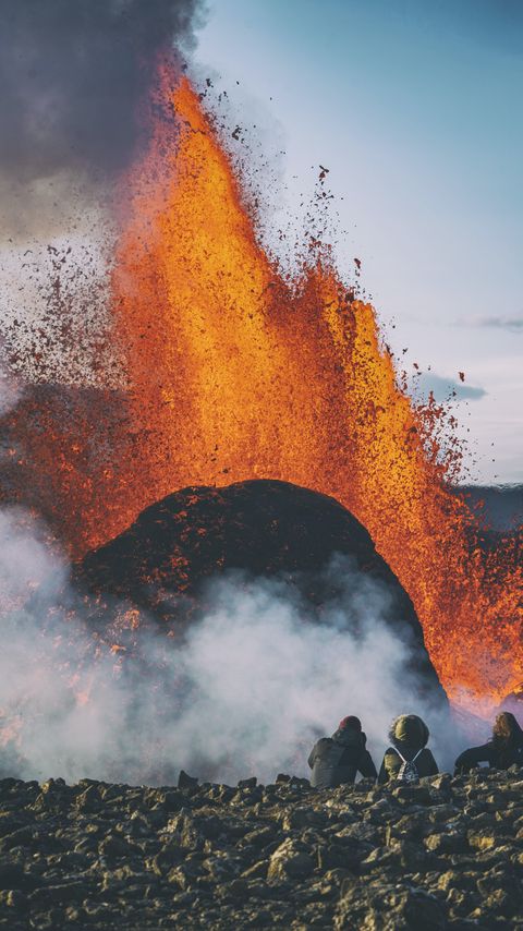 Download wallpaper 2160x3840 volcano, eruption, explosion, lava samsung galaxy s4, s5, note, sony xperia z, z1, z2, z3, htc one, lenovo vibe hd background