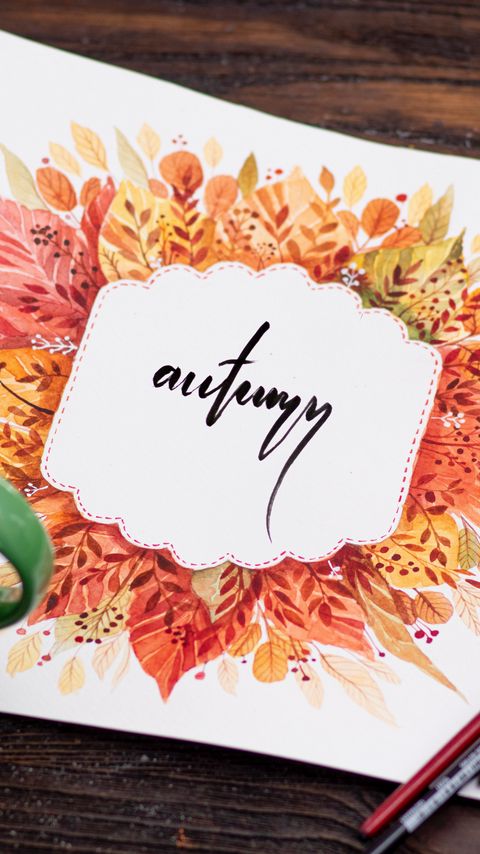 Download wallpaper 2160x3840 autumn, word, lettering, art samsung galaxy s4, s5, note, sony xperia z, z1, z2, z3, htc one, lenovo vibe hd background