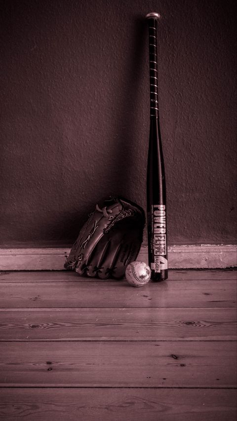 Download wallpaper 2160x3840 baseball, bat, glove, inventory, sport samsung galaxy s4, s5, note, sony xperia z, z1, z2, z3, htc one, lenovo vibe hd background