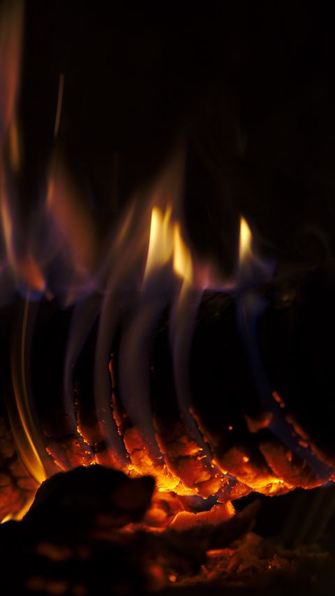 Download wallpaper 2160x3840 bonfire, log, fire, flame, dark samsung galaxy s4, s5, note, sony xperia z, z1, z2, z3, htc one, lenovo vibe hd background