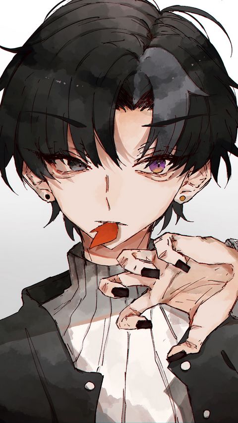 Download wallpaper 2160x3840 boyfriend, heterochromia, hand, gesture, anime samsung galaxy s4, s5, note, sony xperia z, z1, z2, z3, htc one, lenovo vibe hd background