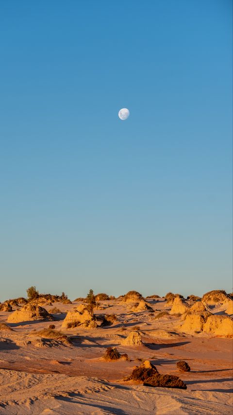 Download wallpaper 2160x3840 desert, rocks, moon, landscape, nature samsung galaxy s4, s5, note, sony xperia z, z1, z2, z3, htc one, lenovo vibe hd background