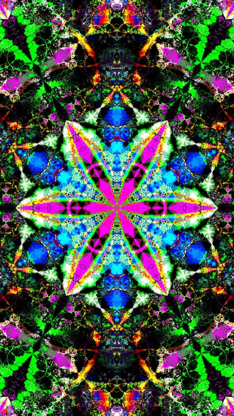 Download wallpaper 2160x3840 fractal, kaleidoscope, abstraction, colorful samsung galaxy s4, s5, note, sony xperia z, z1, z2, z3, htc one, lenovo vibe hd background