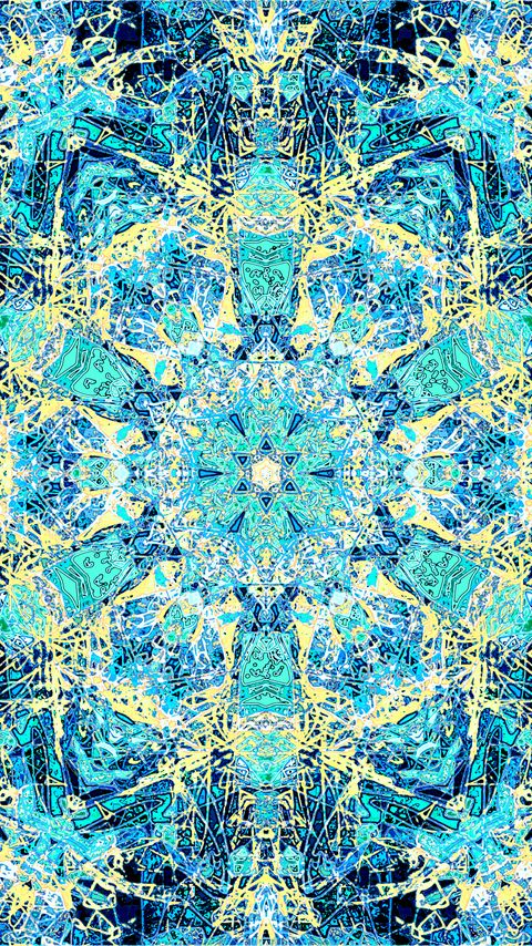 Download wallpaper 2160x3840 fractal, kaleidoscope, pattern, abstraction, blue samsung galaxy s4, s5, note, sony xperia z, z1, z2, z3, htc one, lenovo vibe hd background