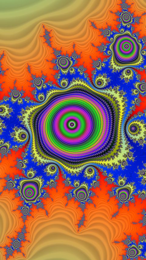 Download wallpaper 2160x3840 fractal, pattern, circles, abstraction, colorful samsung galaxy s4, s5, note, sony xperia z, z1, z2, z3, htc one, lenovo vibe hd background