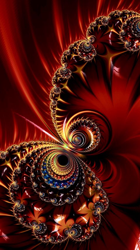 Download wallpaper 2160x3840 fractal, pattern, glare, abstraction, red samsung galaxy s4, s5, note, sony xperia z, z1, z2, z3, htc one, lenovo vibe hd background