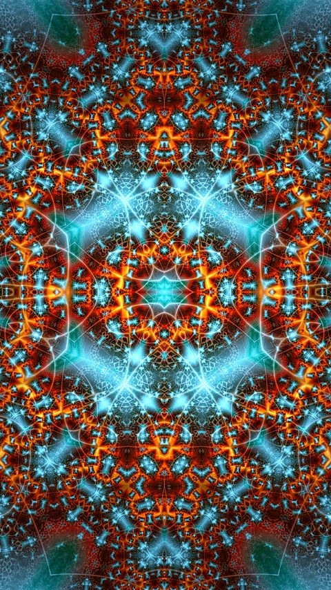 Download wallpaper 2160x3840 fractal, pattern, glow, abstraction, blue, brown samsung galaxy s4, s5, note, sony xperia z, z1, z2, z3, htc one, lenovo vibe hd background