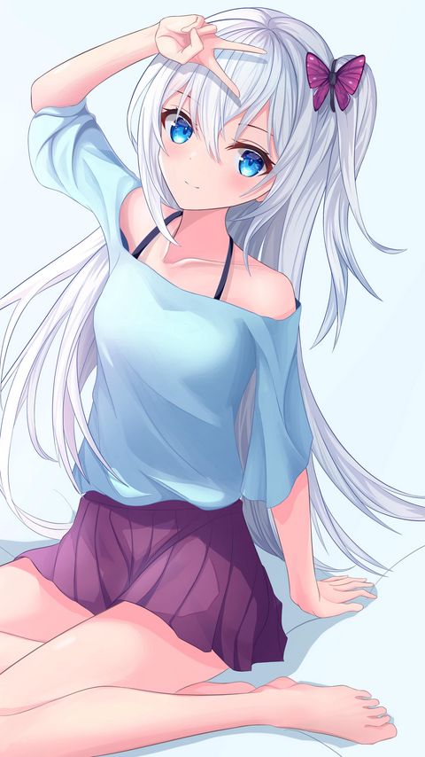 Download wallpaper 2160x3840 girl, gesture, anime, art, cute samsung galaxy s4, s5, note, sony xperia z, z1, z2, z3, htc one, lenovo vibe hd background