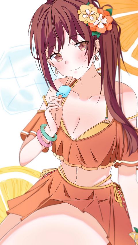 Download wallpaper 2160x3840 girl, smile, ice cream, summer, anime samsung galaxy s4, s5, note, sony xperia z, z1, z2, z3, htc one, lenovo vibe hd background