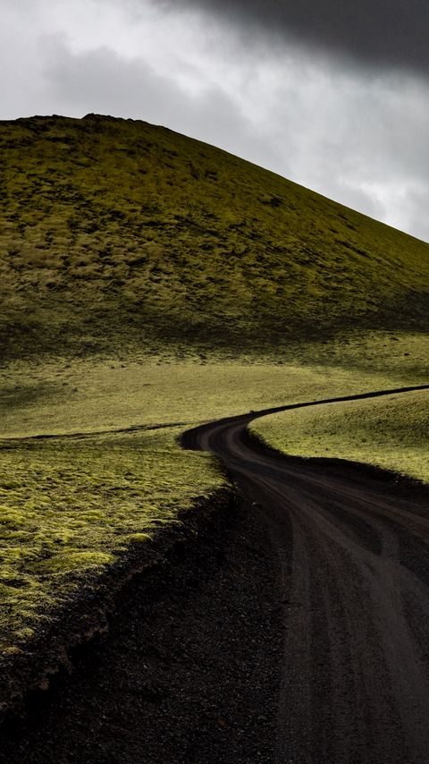 Download wallpaper 2160x3840 hills, field, road, bends, landscape samsung galaxy s4, s5, note, sony xperia z, z1, z2, z3, htc one, lenovo vibe hd background