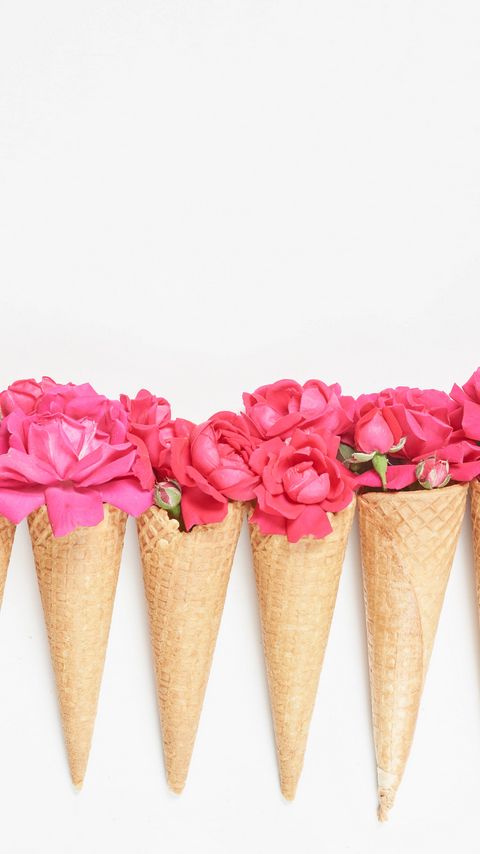 Download wallpaper 2160x3840 horns, flowers, petals, pink samsung galaxy s4, s5, note, sony xperia z, z1, z2, z3, htc one, lenovo vibe hd background