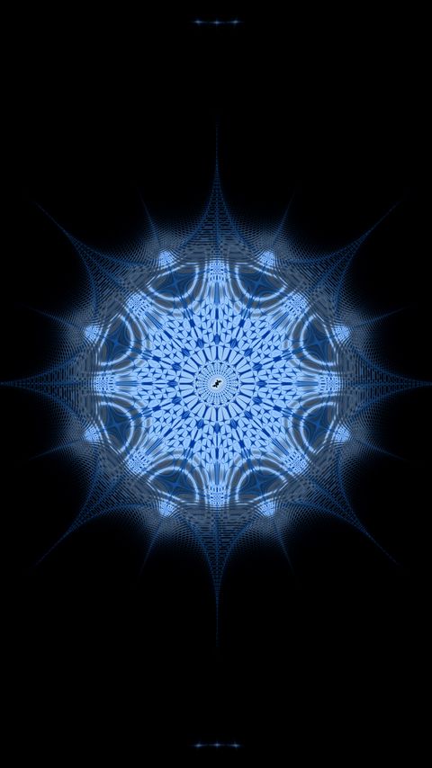 Download wallpaper 2160x3840 kaleidoscope, fractal, abstraction, blue, dark samsung galaxy s4, s5, note, sony xperia z, z1, z2, z3, htc one, lenovo vibe hd background