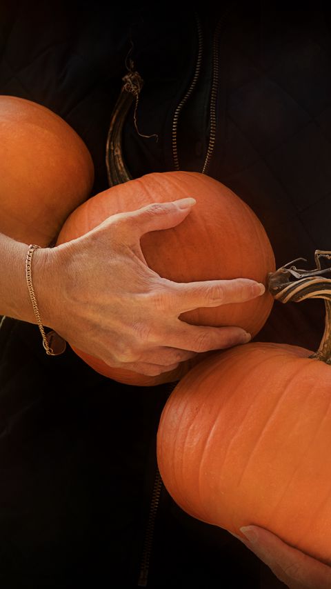 Download wallpaper 2160x3840 pumpkin, hands, orange, autumn samsung galaxy s4, s5, note, sony xperia z, z1, z2, z3, htc one, lenovo vibe hd background