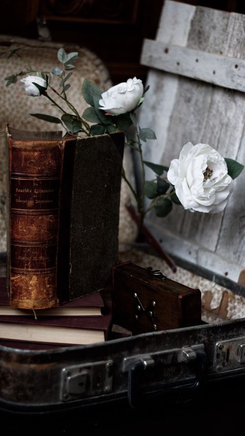 Download wallpaper 2160x3840 roses, flowers, book, vintage, aesthetics samsung galaxy s4, s5, note, sony xperia z, z1, z2, z3, htc one, lenovo vibe hd background