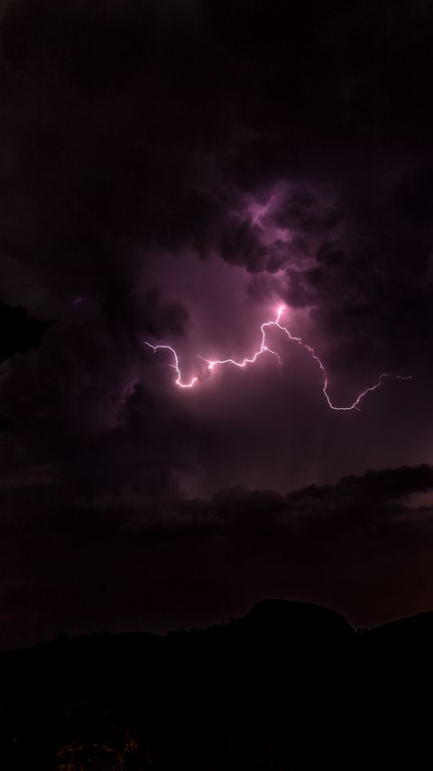 Download wallpaper 2160x3840 thunderstorm, lightning, flash, clouds, purple, dark samsung galaxy s4, s5, note, sony xperia z, z1, z2, z3, htc one, lenovo vibe hd background