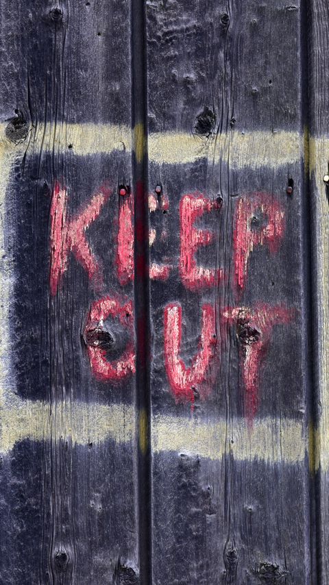 Download wallpaper 2160x3840 warning, words, inscription, fence, wood, boards samsung galaxy s4, s5, note, sony xperia z, z1, z2, z3, htc one, lenovo vibe hd background