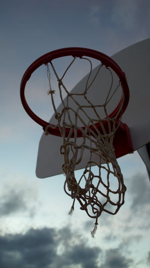 Download wallpaper 2160x3840 basketball stand, net, basketball, sport, sky samsung galaxy s4, s5, note, sony xperia z, z1, z2, z3, htc one, lenovo vibe hd background