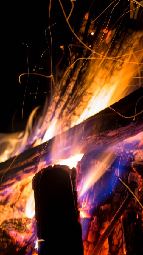 Download wallpaper 2160x3840 bonfire, firewood, fire, dark samsung galaxy s4, s5, note, sony xperia z, z1, z2, z3, htc one, lenovo vibe hd background