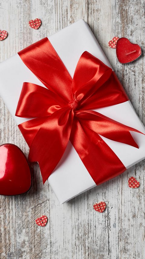 Download wallpaper 2160x3840 box, gift, ribbon, hearts, red, white samsung galaxy s4, s5, note, sony xperia z, z1, z2, z3, htc one, lenovo vibe hd background
