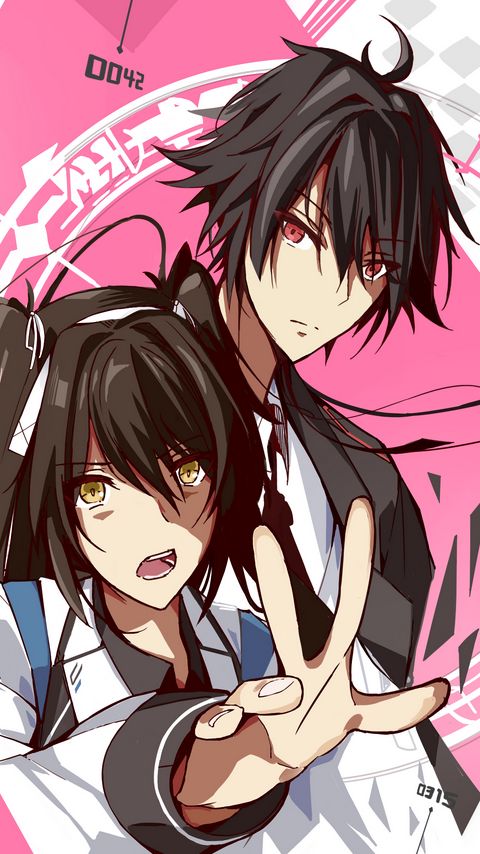 Download wallpaper 2160x3840 boy, girl, couple, gesture, anime samsung galaxy s4, s5, note, sony xperia z, z1, z2, z3, htc one, lenovo vibe hd background