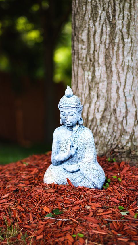 Download wallpaper 2160x3840 buddha, statue, tree samsung galaxy s4, s5, note, sony xperia z, z1, z2, z3, htc one, lenovo vibe hd background