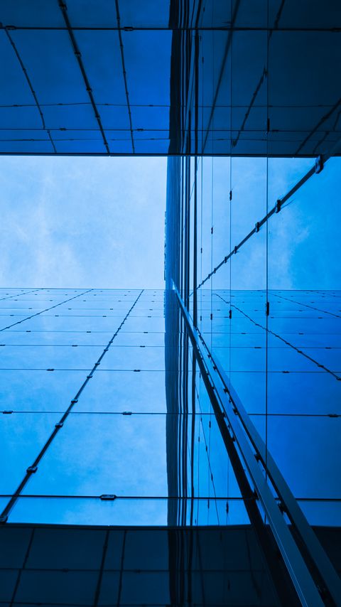 Download wallpaper 2160x3840 building, architecture, glass, reflection, sky, blue samsung galaxy s4, s5, note, sony xperia z, z1, z2, z3, htc one, lenovo vibe hd background