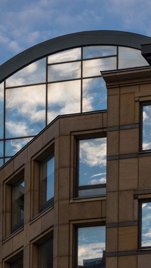Download wallpaper 2160x3840 building, architecture, glass, windows, reflection samsung galaxy s4, s5, note, sony xperia z, z1, z2, z3, htc one, lenovo vibe hd background