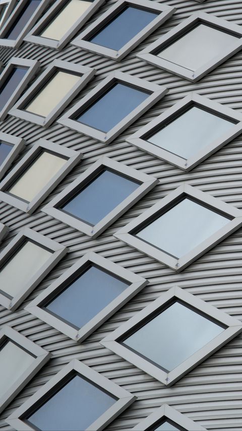 Download wallpaper 2160x3840 building, architecture, windows, diamonds, gray samsung galaxy s4, s5, note, sony xperia z, z1, z2, z3, htc one, lenovo vibe hd background