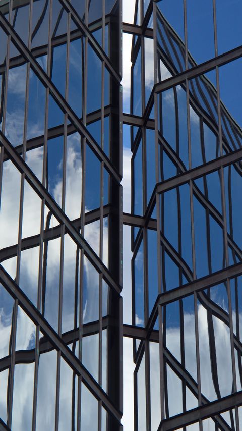 Download wallpaper 2160x3840 building, stripes, facade, specular, reflection samsung galaxy s4, s5, note, sony xperia z, z1, z2, z3, htc one, lenovo vibe hd background