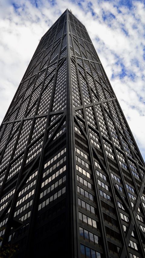 Download wallpaper 2160x3840 building, windows, facade, bottom view, grey samsung galaxy s4, s5, note, sony xperia z, z1, z2, z3, htc one, lenovo vibe hd background